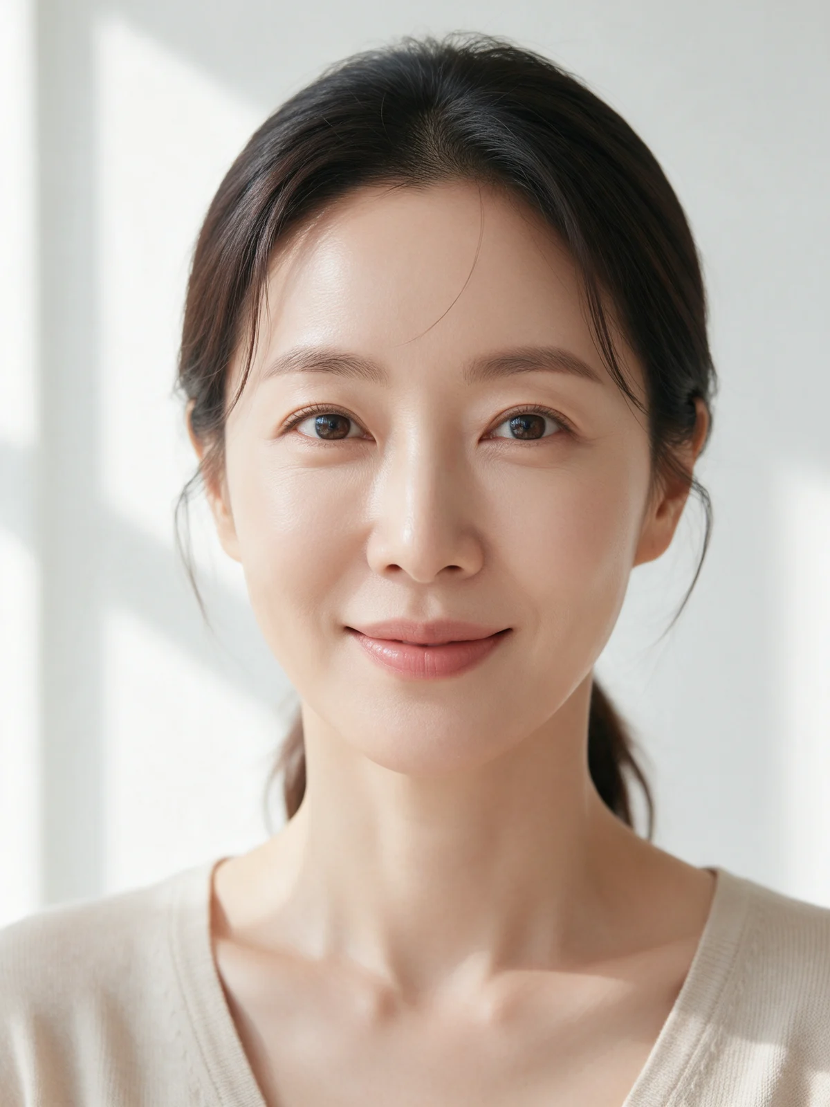40대 여성 · 눈 가상 사례 — 수술 후(AI 생성 모델)